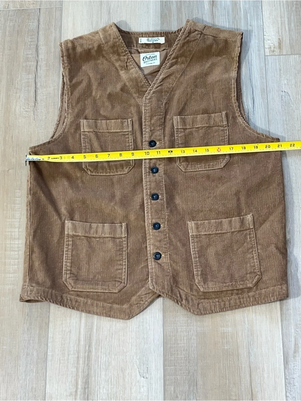 Orton Brothers Men’s Cotton Corduroy Patch Pockets Vest Size Medium